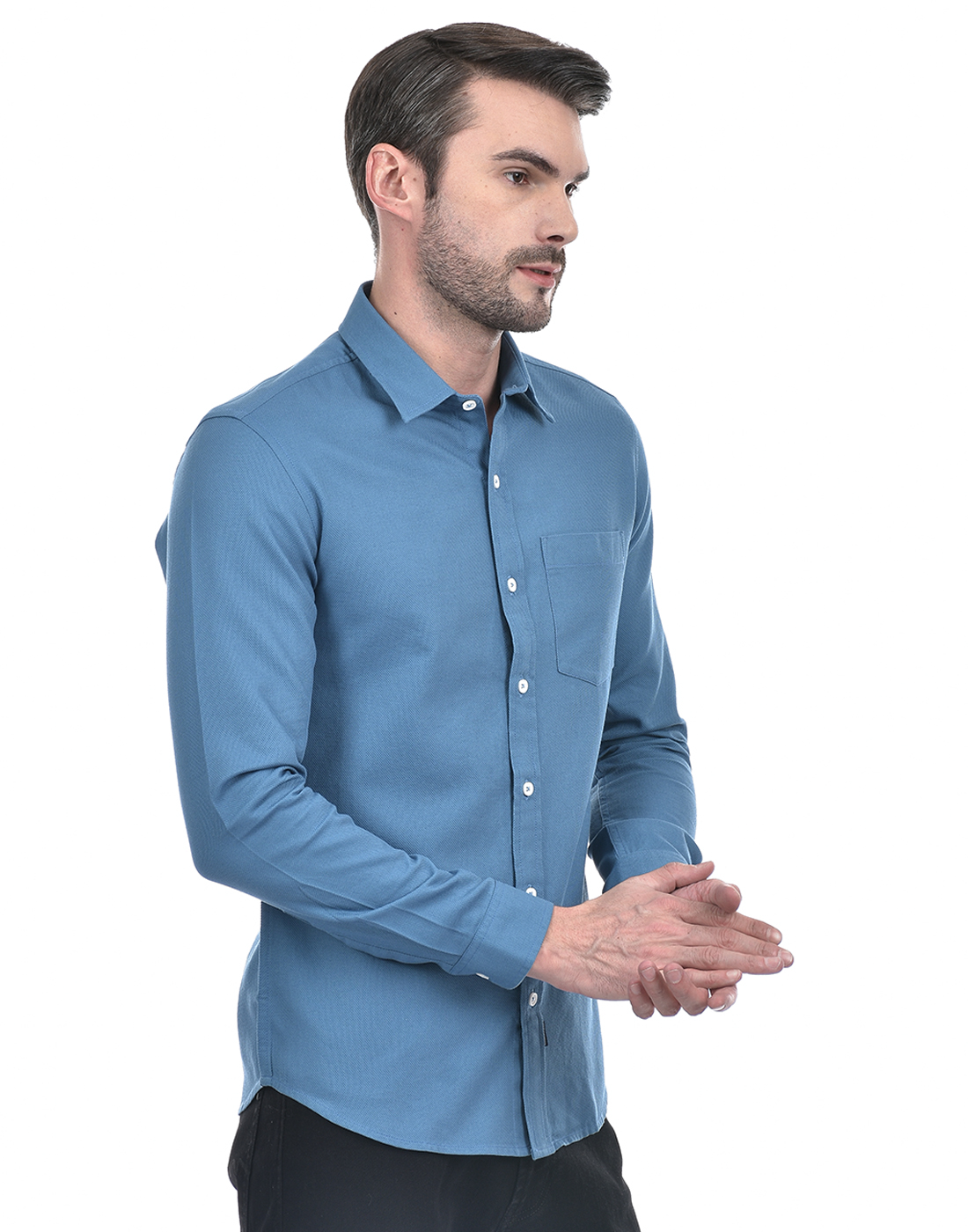 Numero Uno Men Solid Blue Shirt
